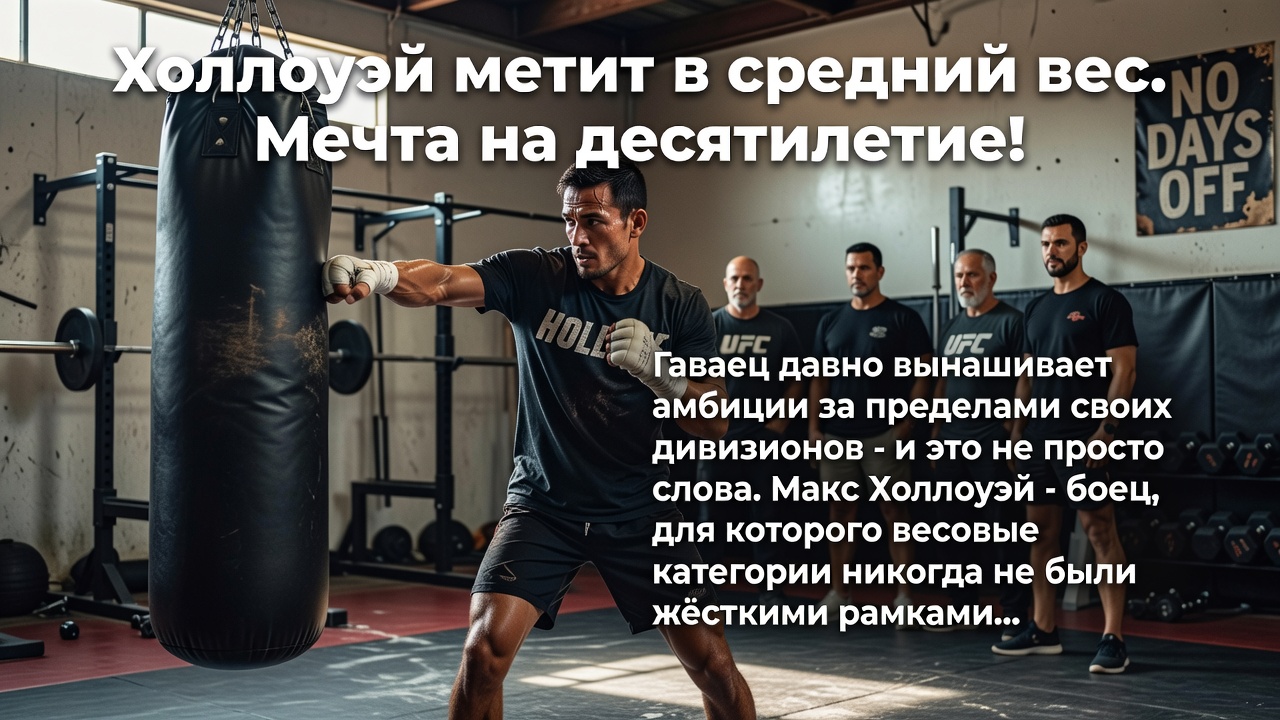 Холлоуэй метит в средний вес. Мечта на десятилетие!
