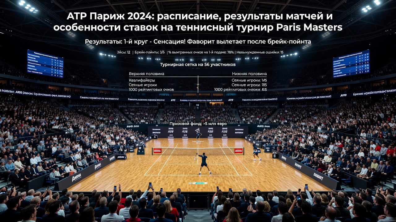 ATP Париж 2024: расписание, результаты матчей и особенности ставок на теннисный турнир Paris Masters