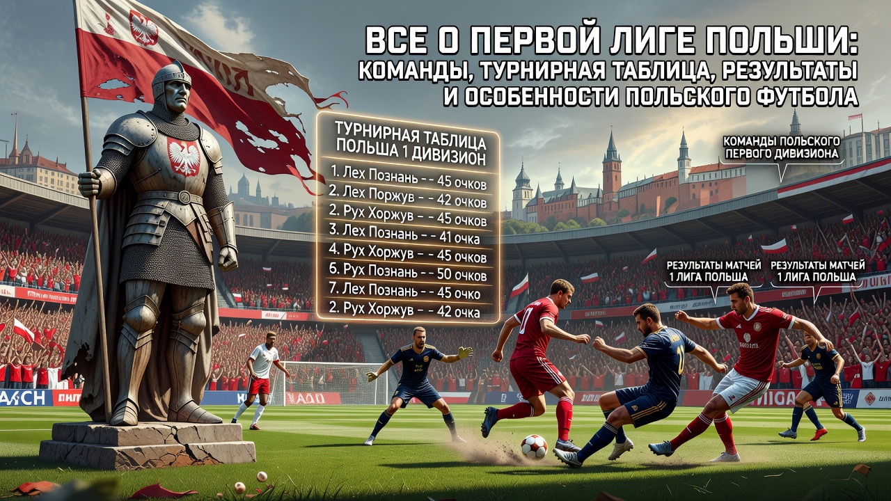 Все о Первой лиге Польши: команды, турнирная таблица, результаты и особенности польского футбола