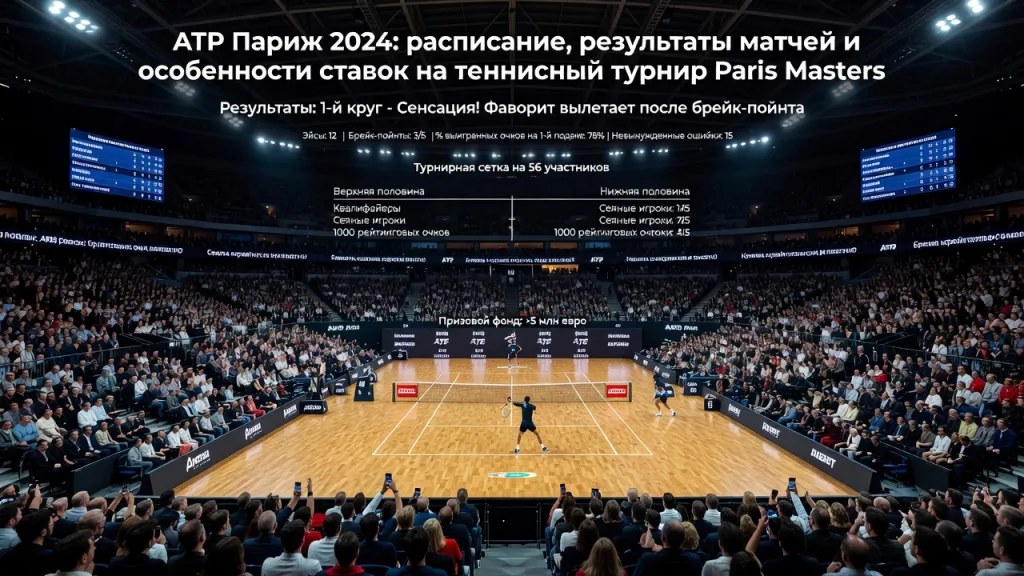 ATP Париж 2024: расписание, результаты матчей и особенности ставок на теннисный турнир Paris Masters